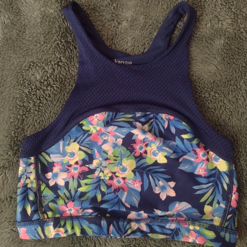Kensie Performance Floral Sports Bra Women's Size XS